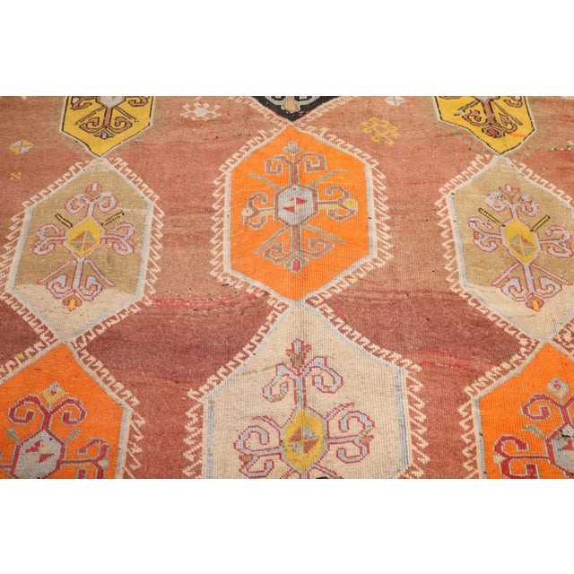Vintage Zabihi Collection Geometric Odd Size Turkish Rug - 8' x 13'8" For Sale - Image 11 of 12