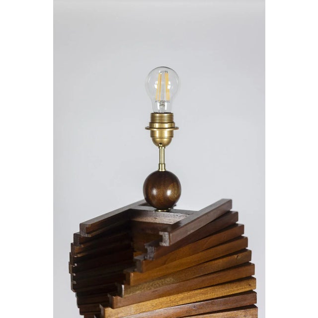 Sculptural Wooden Lamp Base. 1980s For Sale - Image 6 of 12