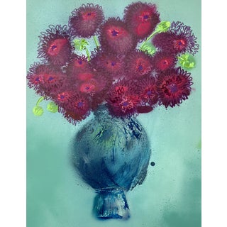 Dahlia Flowers No. 1 Abstract Expressionist Floral Painting Susan Havens For Sale