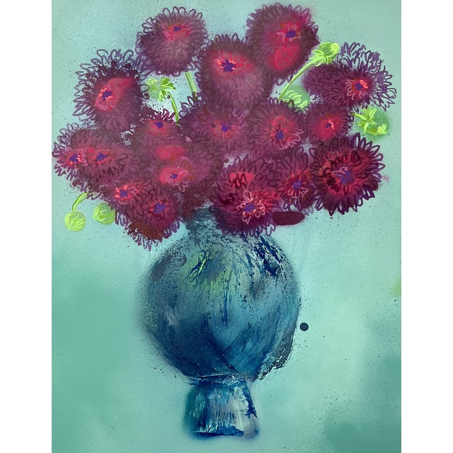 Dahlia Flowers No. 1 Abstract Expressionist Floral Painting Susan Havens For Sale