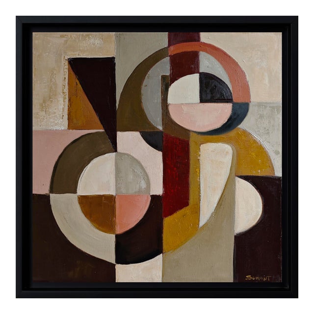 Axe De Convergence, Abstract, Geometric, Framed by Sophie Dumont For Sale