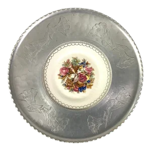 1930s Farberware Forged Aluminum and Ceramic Platter