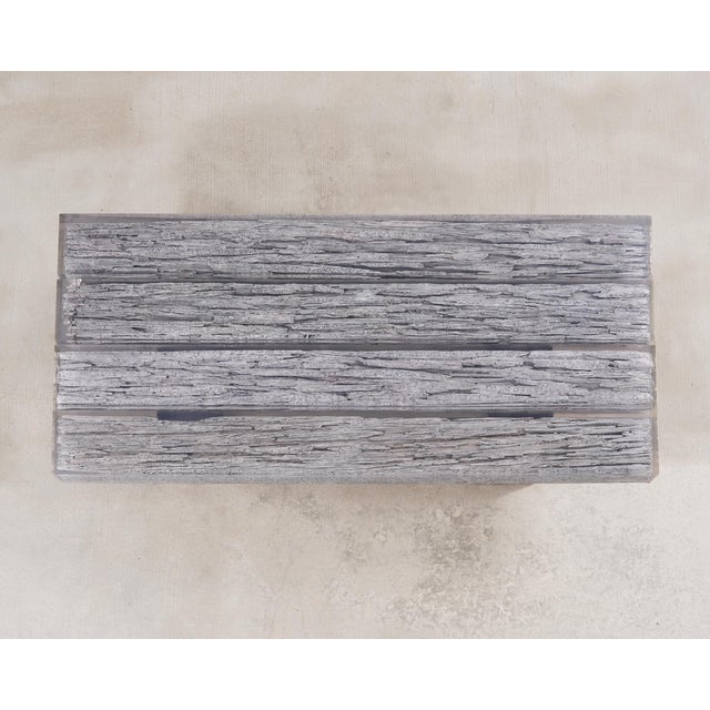 Timothy Oulton Timothy Oulton Glacier Coffee Table Burnt Timber in Lucite 6 Ft For Sale - Image 4 of 18
