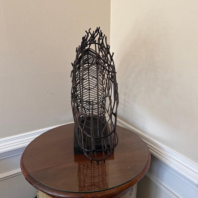 Black Wire Table Top Horse Sculpture Mounted on a Metal Base For Sale - Image 8 of 11