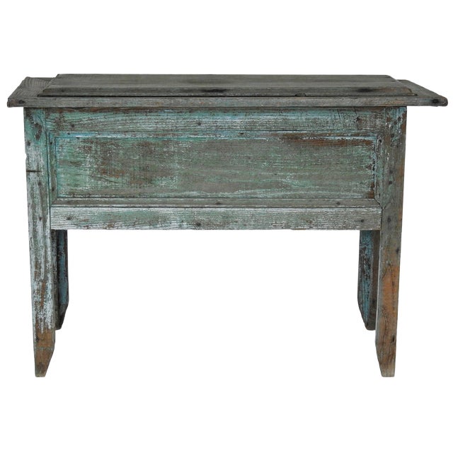 20th Century Rustic Lift Top Storage Chest For Sale