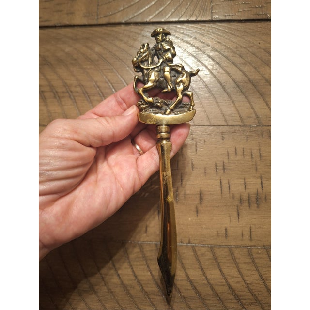 Vintage Cast Brass "Dick Turpin" Highwayman Letter Opener – British Motif For Sale - Image 4 of 5