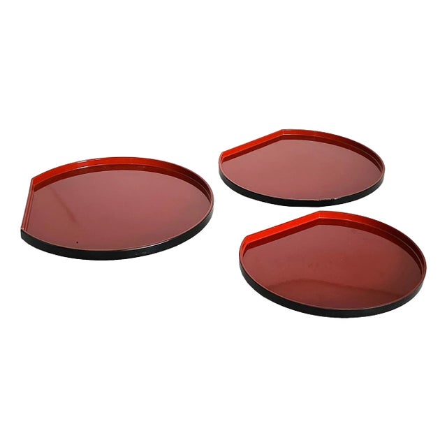 1970s Lacquer Nesting Trays by Larry Laslo for Mikasa, Set of 3 For Sale