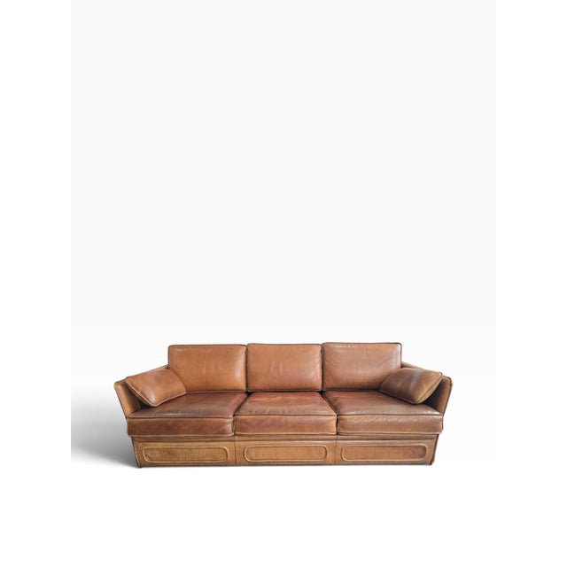 Vintage Living Room Set in Cognac Buffalo Leather from Roche Bobois, 1980s, Set of 3 For Sale - Image 3 of 18