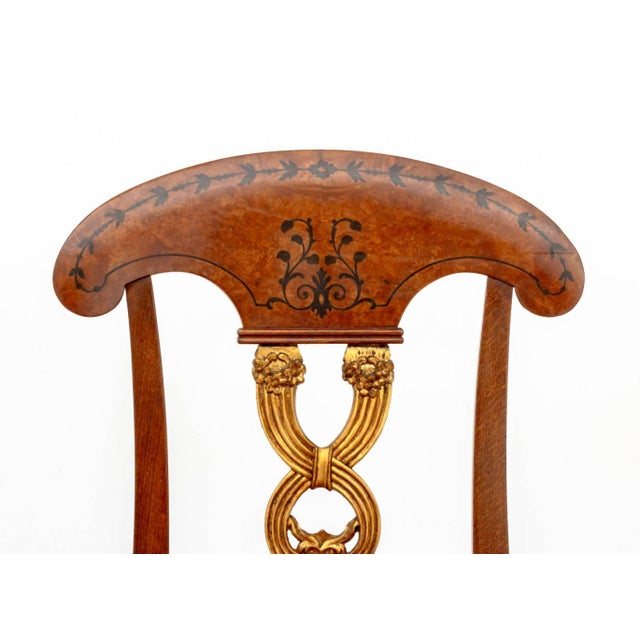 Russian Style Birch & Parcel Gilt Dining Chairs, 4 For Sale In New York - Image 6 of 7