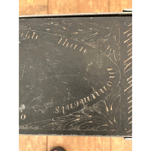 Traditional One of a Kind Drinks Side Table With Etched Marble Top & Iron For Sale - Image 3 of 12