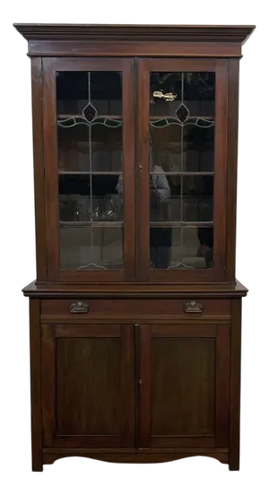English Mahogany 2-Part Bookcase, Early 20th Century