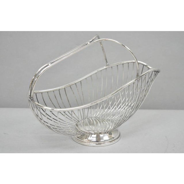 Vintage Mid Century Modern El De Uberti Italy Silver Plated Wire Wine Bottle Holder For Sale - Image 4 of 14