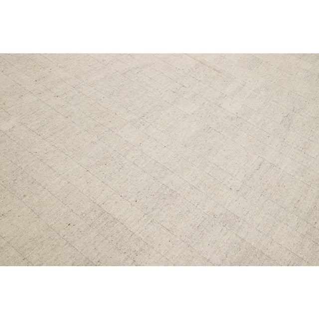 Modern Designed Kilim Flatweave Natural Wool Rug For Sale - Image 10 of 10