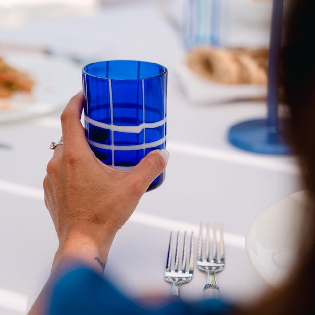 Handmade colored tumblers in blown glass, available in six different colors. Design by Federico de Majo 2006. Set of 6...
