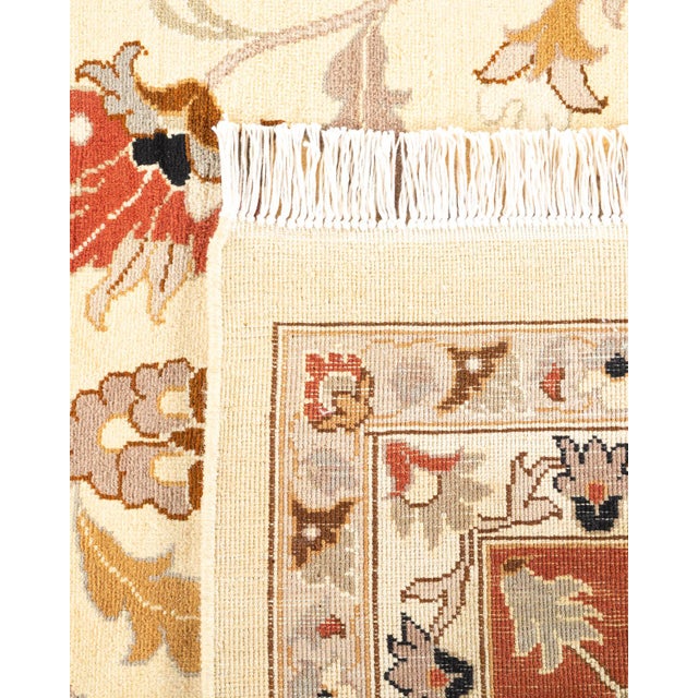 2000 - 2009 Mogul, One-of-a-Kind Hand-Knotted Area Rug in Ivory, 9' 1" x 12' 3" For Sale - Image 5 of 8