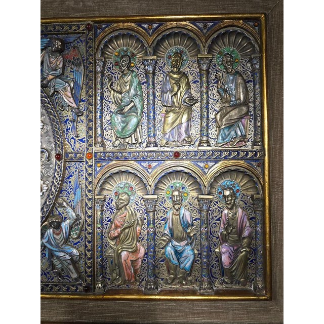 Limoges Style Altar Panel, 1950s For Sale - Image 11 of 18