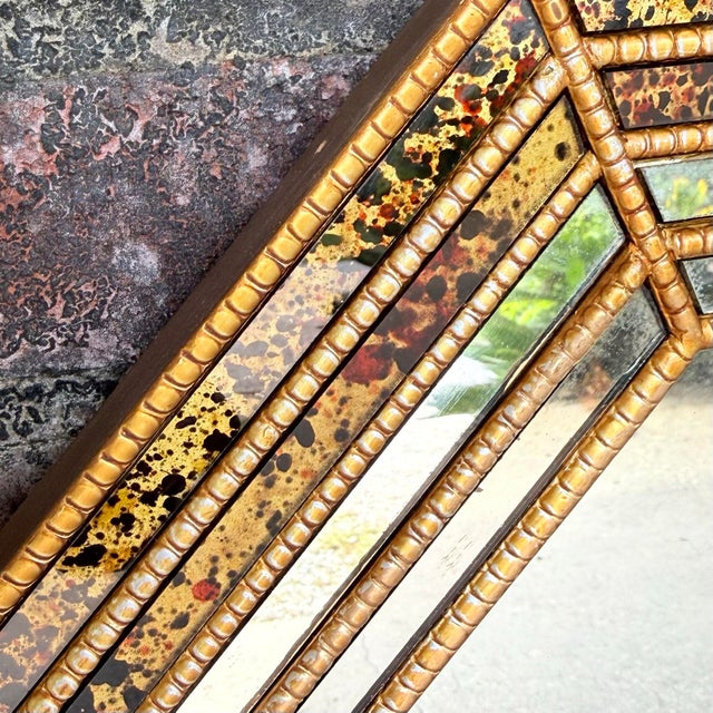 Mid 20th Century 1970s Octagonal Églomisé Mirror in Faux Tortoise - Hollywood Regency Style - Styled After Maison Jansen For Sale - Image 5 of 11