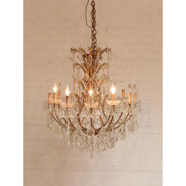 Antique Maria Theresa Crystal Large Chandelier For Sale - Image 4 of 5