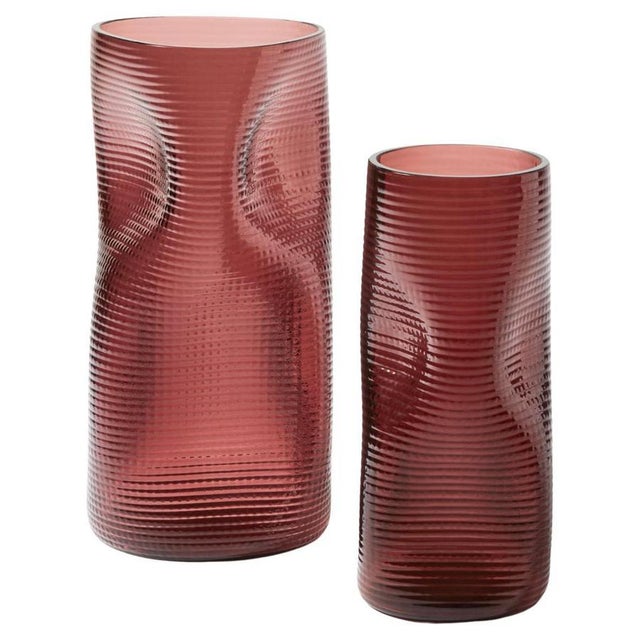 Coral Vases in Hand-Blown Venetian Glass from Cassina, Set of 2 For Sale - Image 11 of 11