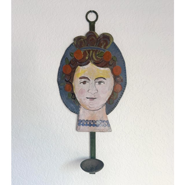 1960s Ira Yeager Painted Wall Candle Sconce, Attributed For Sale - Image 9 of 12