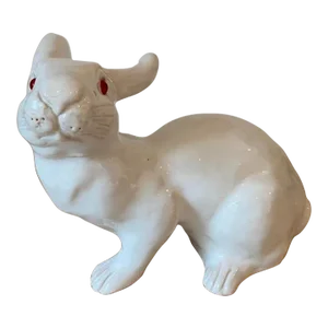 Vintage French Faience Majolica French Bunny Rabbit, Large