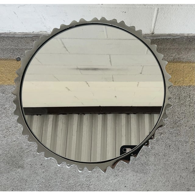 Modern Modren Textured Ripple Polished Nickel Accent Table For Sale - Image 3 of 3