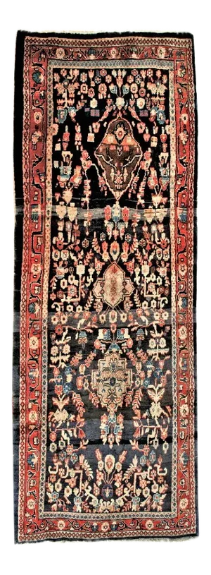 Vintage Persian Hall Rug- 4′3″ × 9′6″