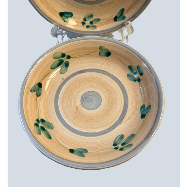 Blue Italian Hand Painted Plates & Bowls - Set of 12 For Sale - Image 8 of 11