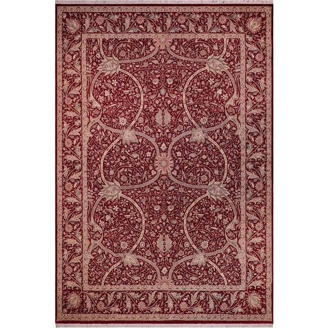 Art Nouveau 1990's Pak-Persian Red/Red Wool Rug - 9'0'' X 12'9'' For Sale - Image 9 of 9