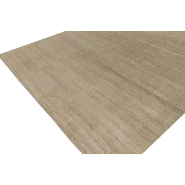 Rug & Kilim Hand-Knotted Contemporary Solid Beige-Brown Rug by Rug & Kilim For Sale - Image 4 of 7