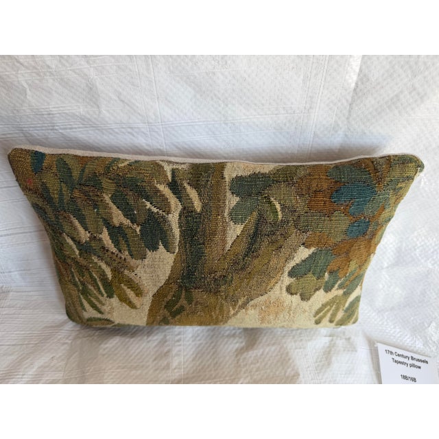17th Century 17th Century Brussels Tapestry Pillow Verdure For Sale - Image 5 of 6