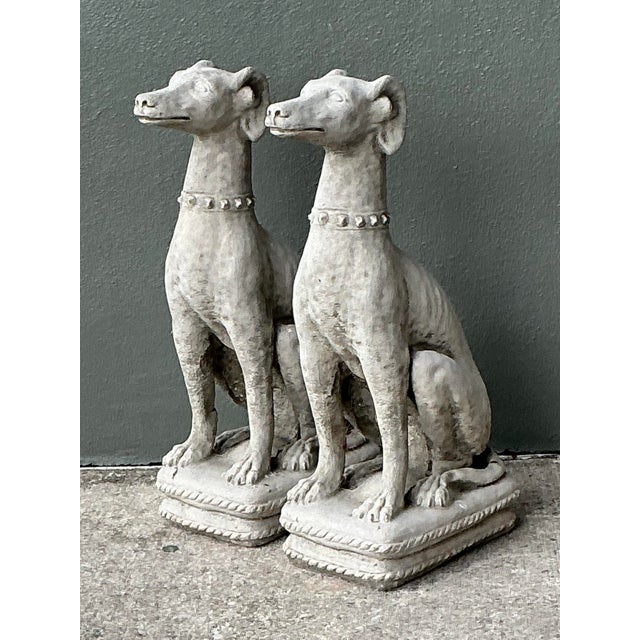 Vintage Cast Concrete Dogs - A Pair For Sale In West Palm - Image 6 of 12