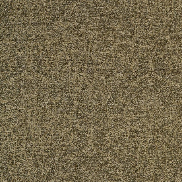 Sample - Schumacher Astor Chenille Paisley Fabric in Ebony For Sale