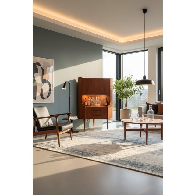 Danish Corner Cabinet in Teak with Bar Cabinet and Glass Doors by Gunni Omann for Omann Jun, 1960 For Sale - Image 10 of 12