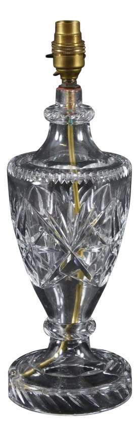 Late 20th Century Vintage English Cut Glass Table Lamp