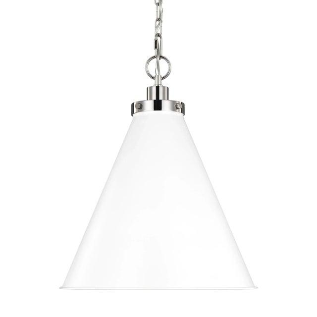 Inspired by various classic utility silhouettes - from factory lighting to barn sconces - capped by contrasting metal...