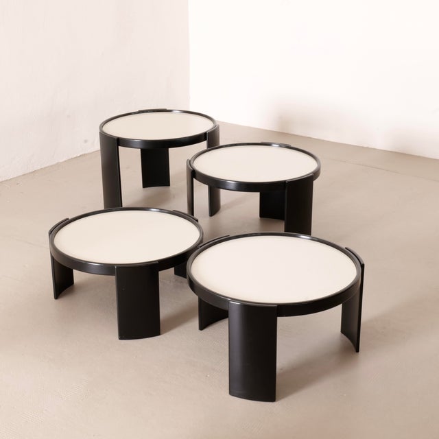 Wood Vintage 783 Nesting Tables by Gianfranco Fratti for Cassina, 1980s, Set of 4 For Sale - Image 7 of 9