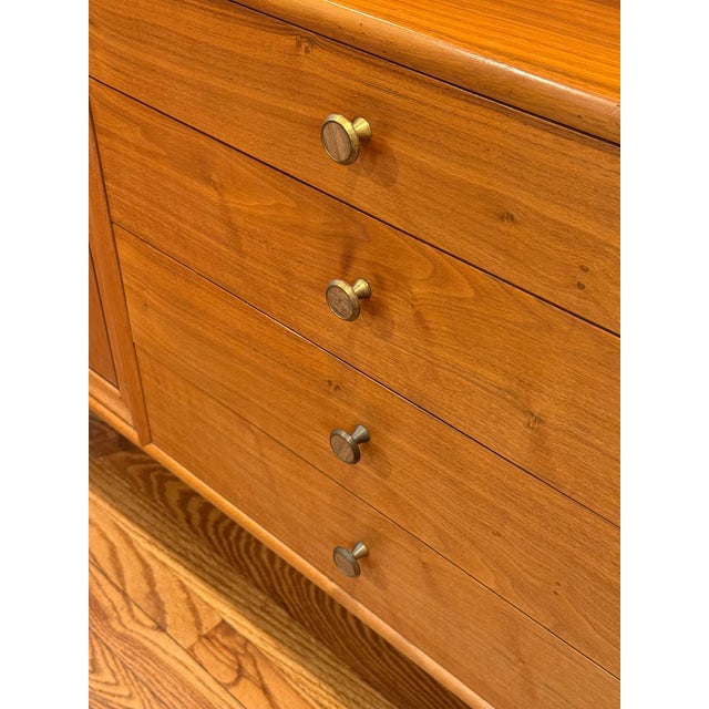 1960s Kipp Stewart for Drexel Declaration Two Piece Walnut Credenza Hutch For Sale - Image 10 of 17