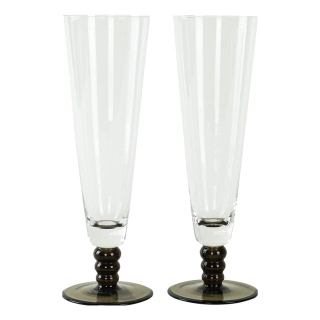 Vintage Italian Champagne Glasses, 1970s, Set of 2 For Sale