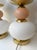Mid-Century Modern Contemporary Brass and Murano Glass Textured Bulb Lamps - Pair For Sale - Image 3 of 12