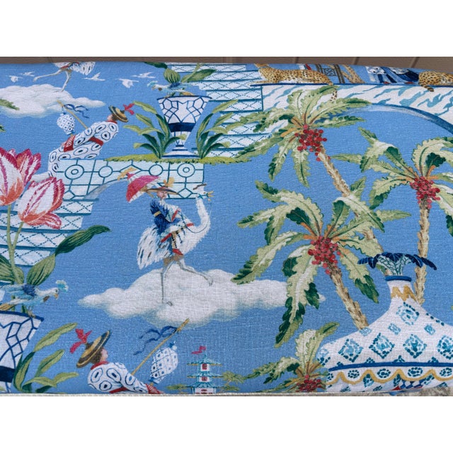 Vintage Hand Painted Chinoiserie Bench For Sale - Image 9 of 14
