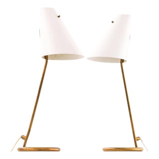 Table Lamps in Brass, Lacquer, and Metal from Hans-Agne Jakobsson, 1950s, Set of 2 For Sale