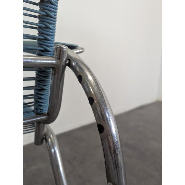 Vintage Turquoise Scoubidou Chair For Sale - Image 6 of 7
