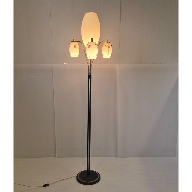 Vintage Floor Lamp in Metal and Opal Glass from Maison Arlus, 1950s For Sale - Image 13 of 15