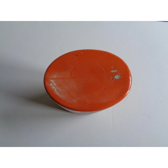 Mid-Century Modern Mid-Century Czechoslovakian Orange and White Vase For Sale - Image 3 of 3