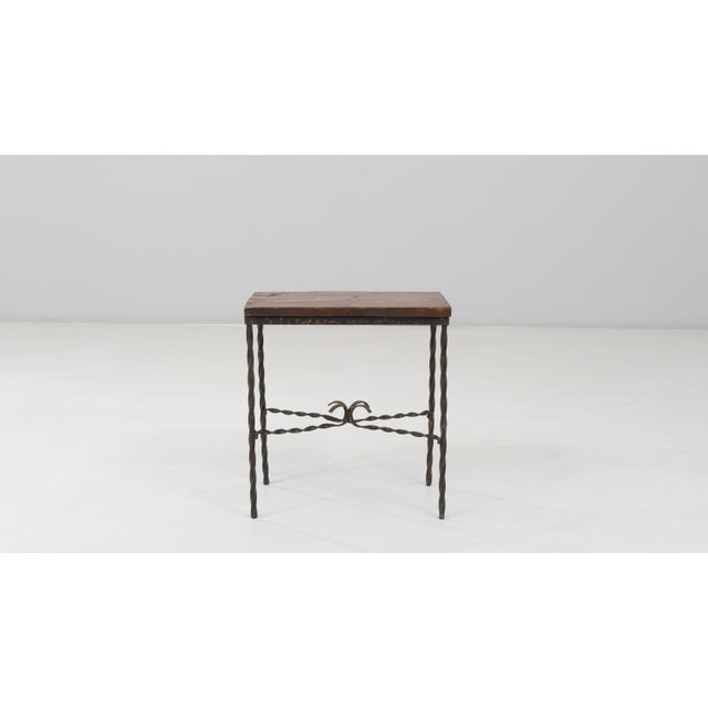 French Provincial 20th Century French Metal and Wooden Side Table With Twisted Legs For Sale - Image 3 of 18
