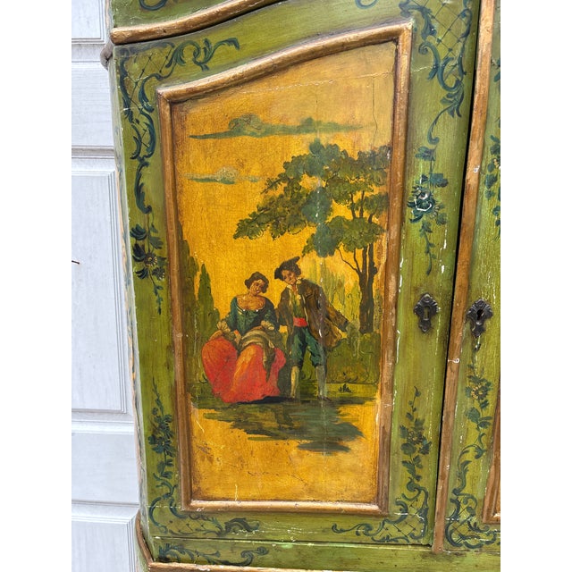 19th Century Paint Decorated Venetian Secretary' Bookcase For Sale In Boston - Image 6 of 13