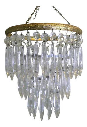 Crystal 3-Tier Waterfall Chandelier, 1960s