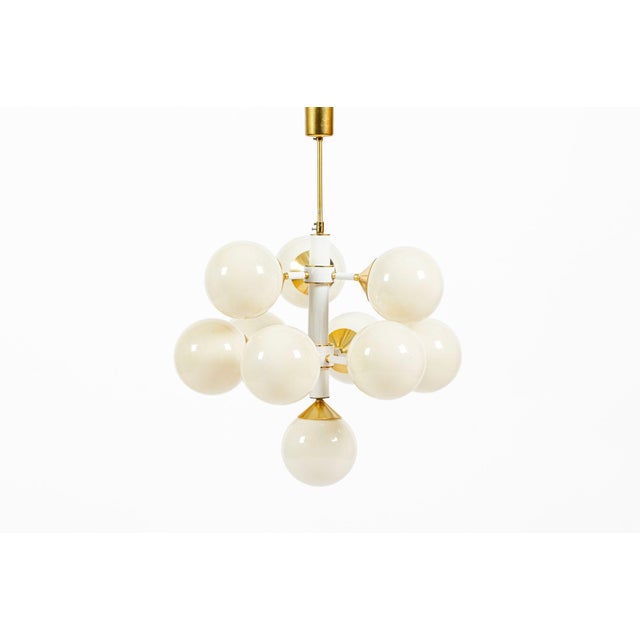 Metal 1970s Mid-Century Modern Sputnik Chandeliers by Szarvasi, Hungary - a Pair 3 Available For Sale - Image 7 of 18