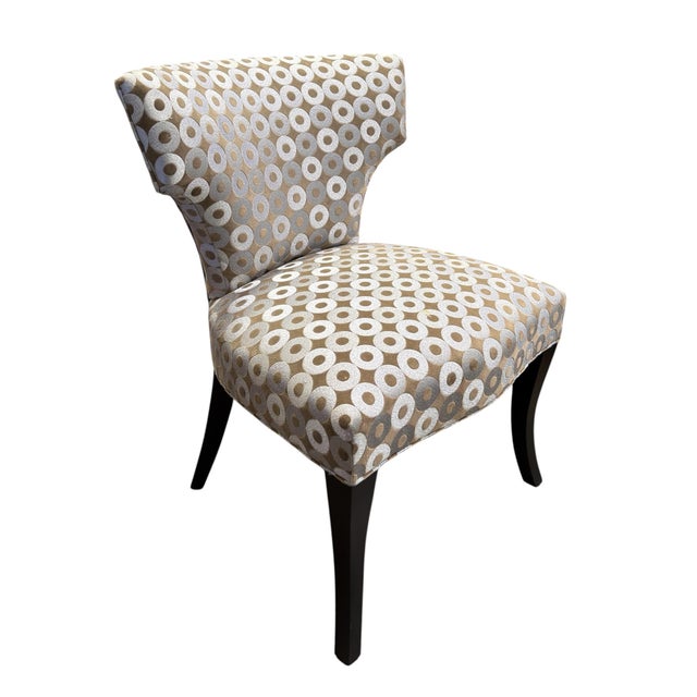Modern Modern Klismos Ebonized & Silk Upholstered Chair, 1 of 2 Available For Sale - Image 3 of 8